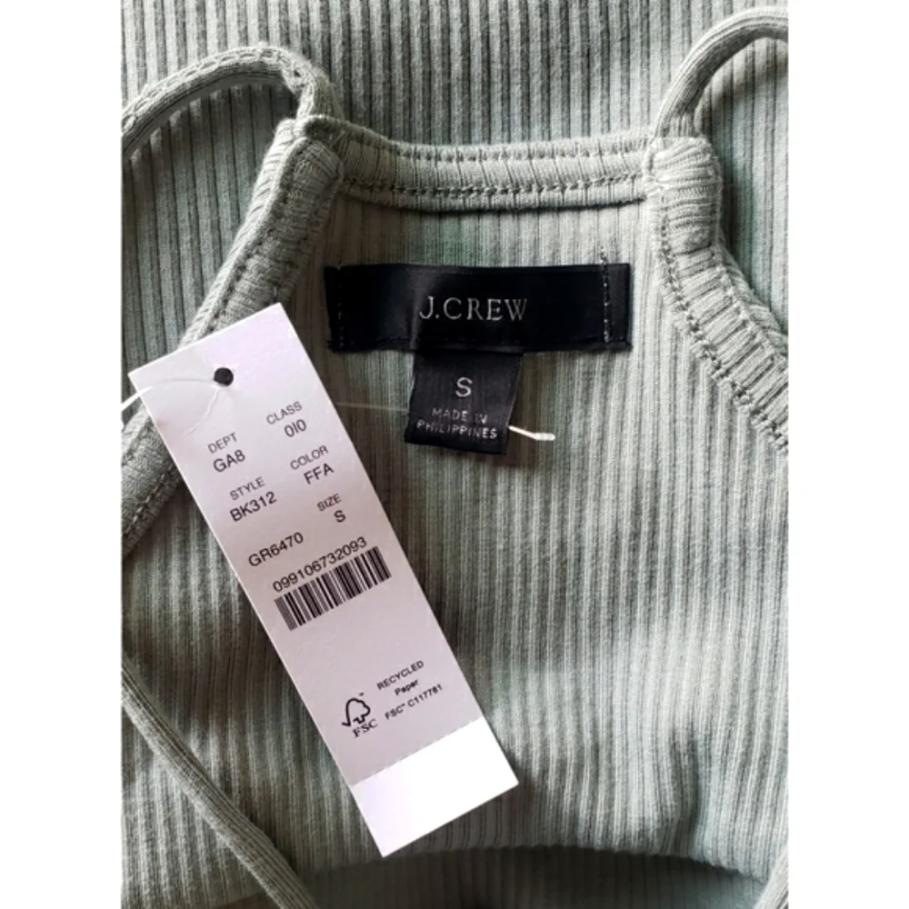 41. J.Crew Vintage rib cropped halter tank